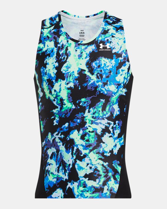 Men's HeatGear® Iso-Chill Printed Tank in Green image number 2